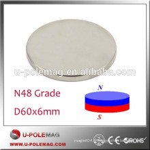 N48 Real Strong Nylon bon marché en forme de d60x6mm aimant permanent pour haut-parleur